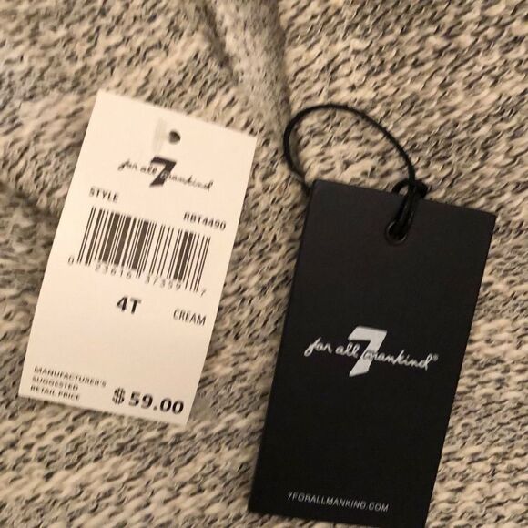 NWT 7 For all mankind 4t toddler hoodie, short sleeve shirt - Picture 2 of 5